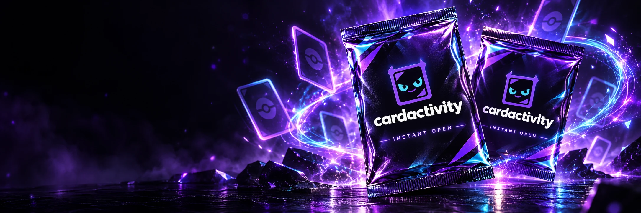 Limited Time instant-open packs surrounded by purple and cyan light